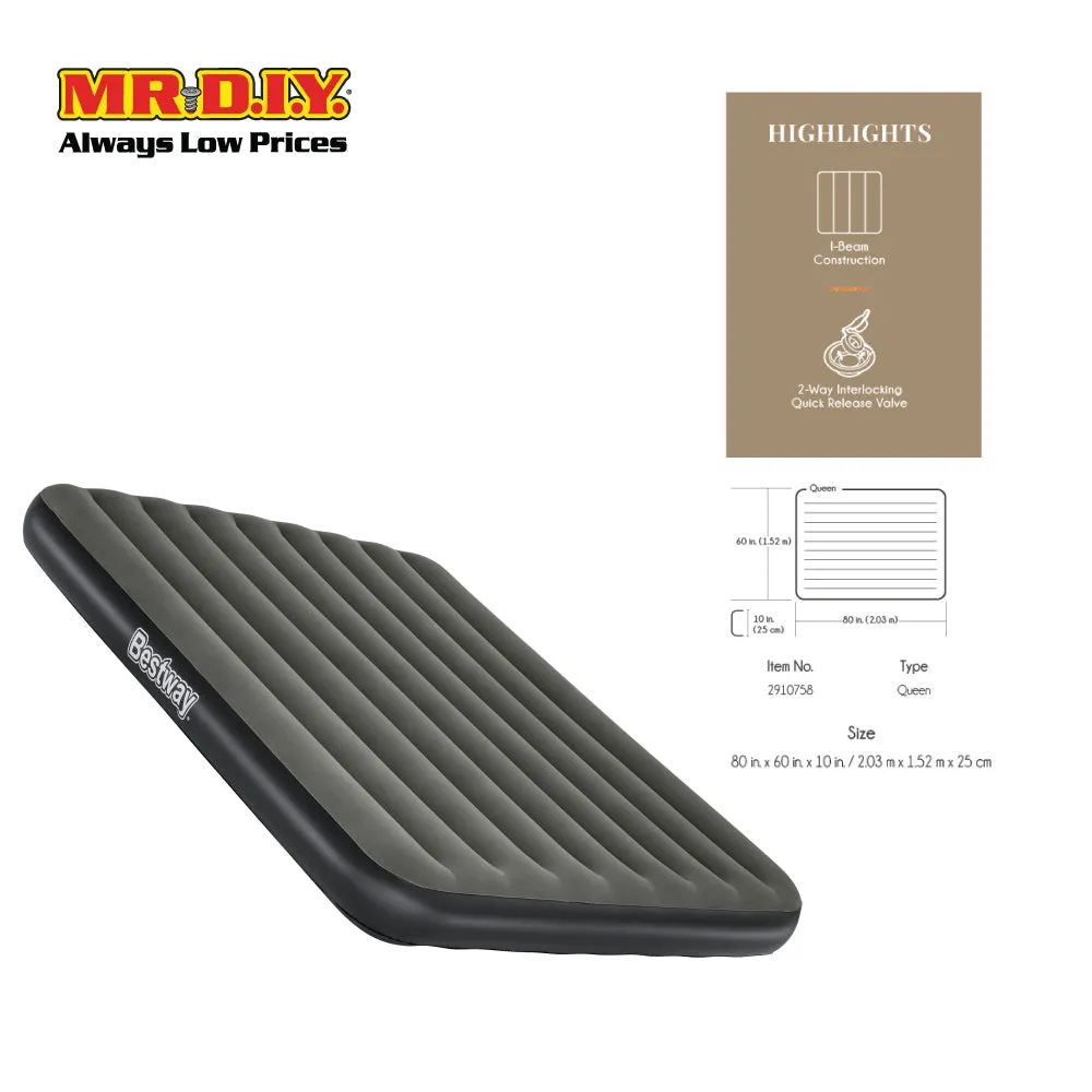 (MR.DIY) BESTWAY Camping Tritech Queen-Size Inflatable Air Bed Mattress (2.03m x 1.52m x 25cm)