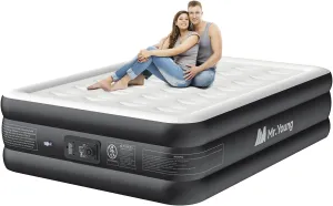Mr.Young Air Mattress Full with Built in Pump, 18" Raised Luxury Blow up Mattress, Colchones Inflables in 2 Mins Self-Inflation/Deflation, Inflatable Mattress for Guests and Home, Camping, 650lb MAX
