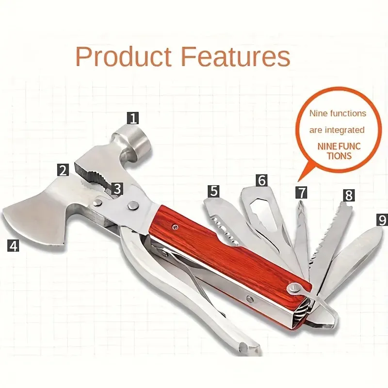 Multifunctional Ax Safety Hammer - Car Tool, Lifesaving Hammer, Claw Hammer for Outdoor Adventures
