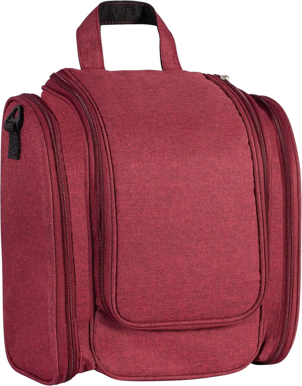 Multifunctional Hanging Travel Toiletry Bag for Women and Men - Bathroom & Shower Organizer Hygiene Bag (Maroon)