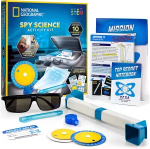 NATIONAL GEOGRAPHIC Spy Science Kit - Kids Spy Activity Set, Complete 10 Secret Spy Missions with Spy Gadgets for Kids and Spy Gear, Kids Detective Kit, Science Kits for Kids, Pretend Play