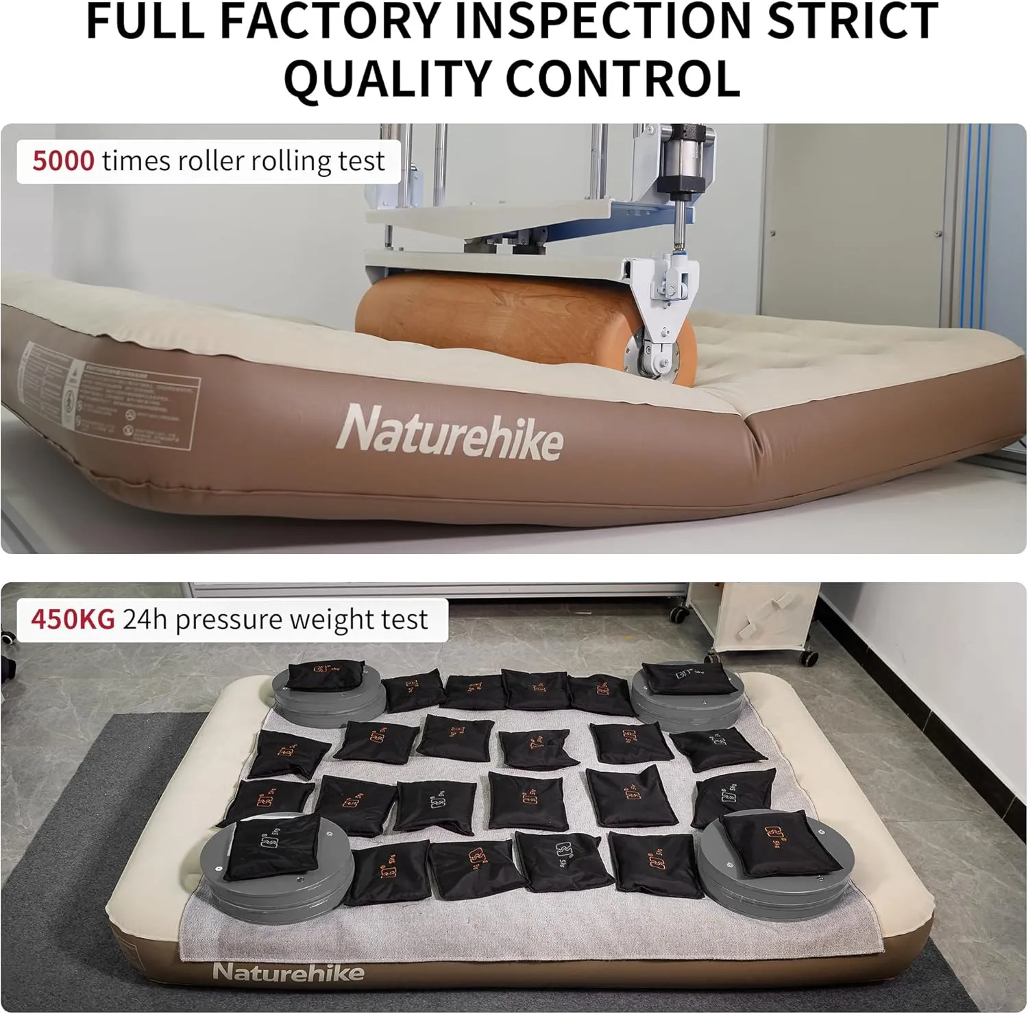 Naturehike Compact King Size Air Mattress with Electric Built-in Pump, 79 * 71in Extra Wide Inflatable Mattress for Home, Camping, Guests, Travel, Formaldehyde- Free, Morning View Series
