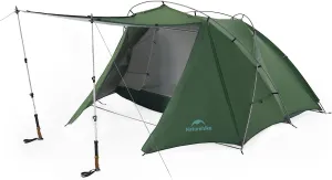 Naturehike Hillock6 Camping Tents with Vestibule 2 Person Windproof and Rainproof 4 Season Tent, Suitable for a Variety of Weather Conditions, Can Withstand Level 7 Wind