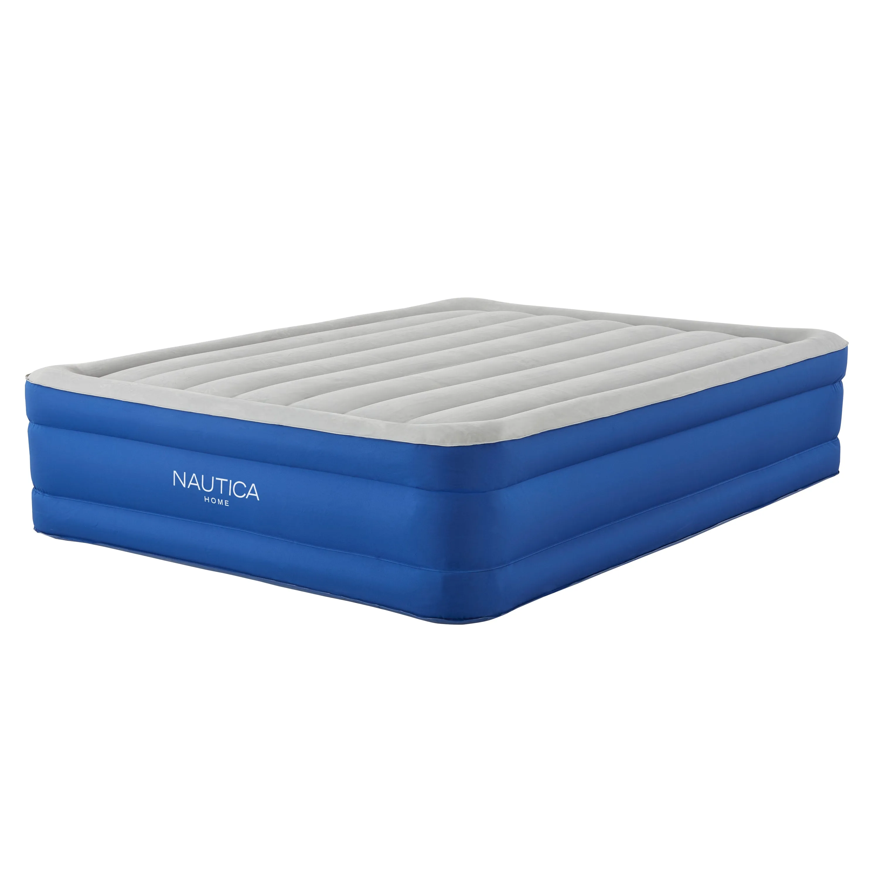 Nautica Home Plushaire Gray/Blue 17" Air Mattress with Inset Pump