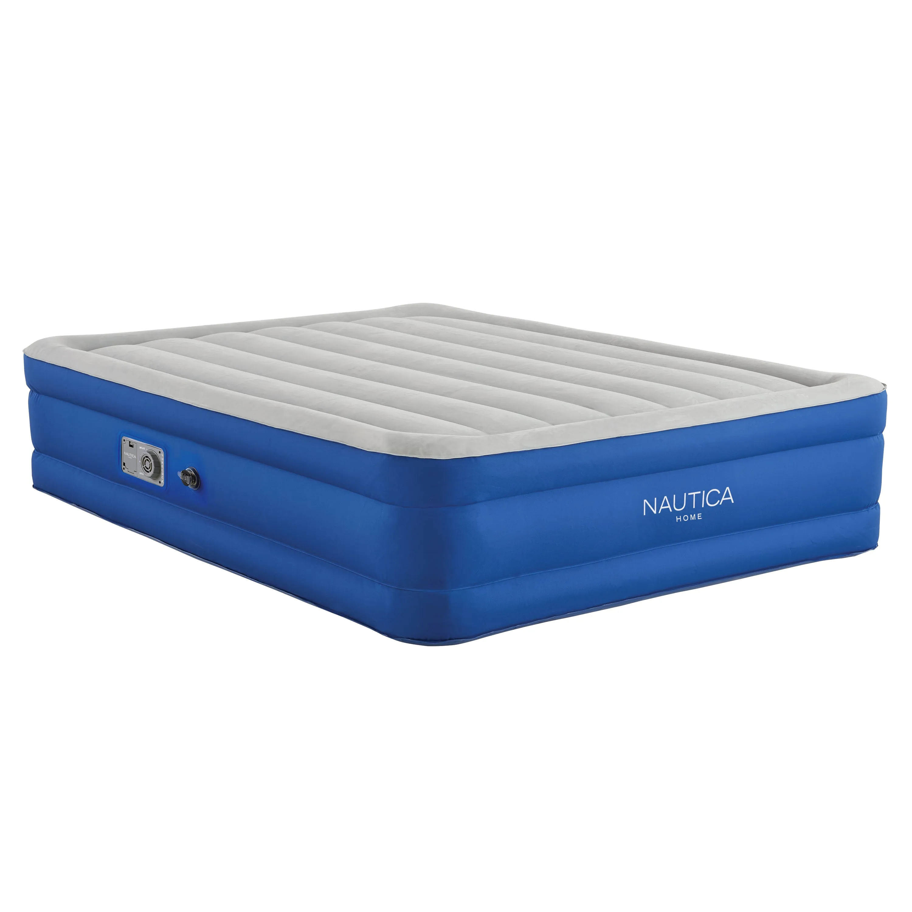 Nautica Home Plushaire Gray/Blue 17" Air Mattress with Inset Pump