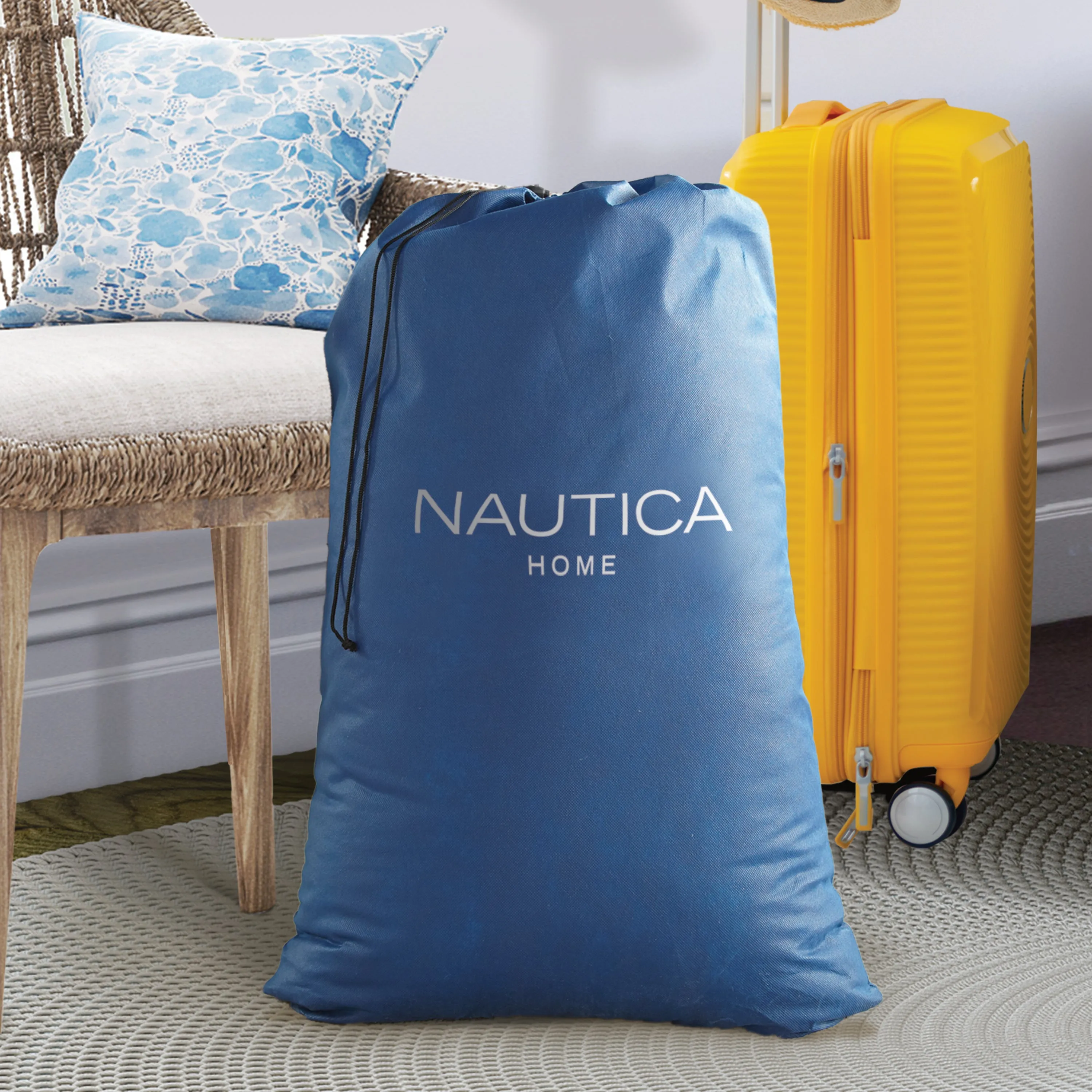 Nautica Home Plushaire Gray/Blue 17" Air Mattress with Inset Pump