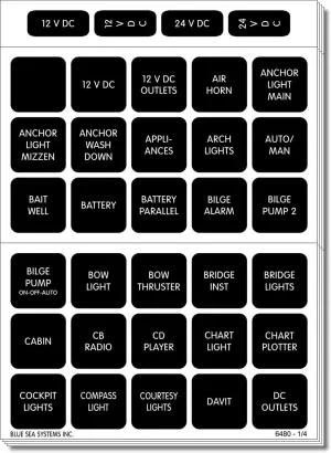 New-BLUE SEA 4217 LABEL KIT DC WATERPROOF - 20412