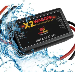 New X2 Wig Wagger Alternating Flasher Relay - Waterproof Universal Emergency Police Ambulance Car Controller LED Strobe Light Box Kit- Universal Wig Wag Strobe Flasher -12-24V