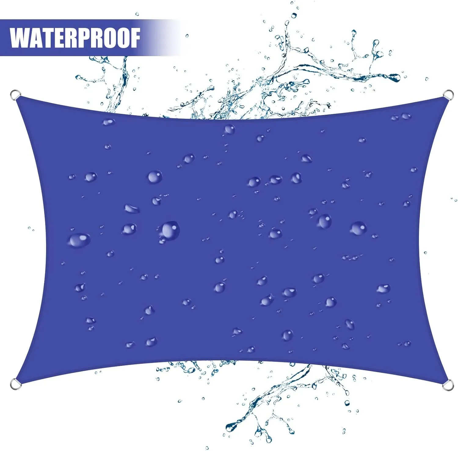 Neween Waterproof Sun Shade Sail Rectangle UV Block Canopy for Outdoor Patio and Garden, Yard Activities (10'x13', Blue)