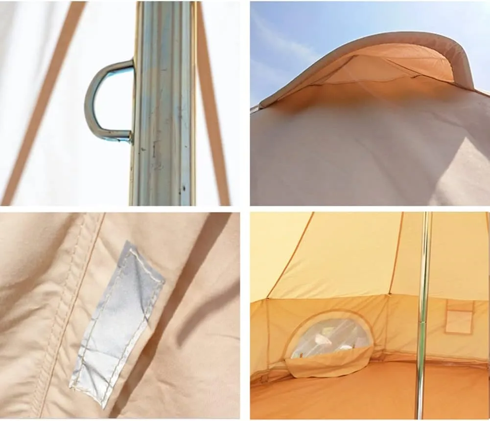 NIEH Family Camping Bell Tent 4 Season Luxury Outdoor Camping and Glamping Yurt Tent for Camping Hiking Christmas Party