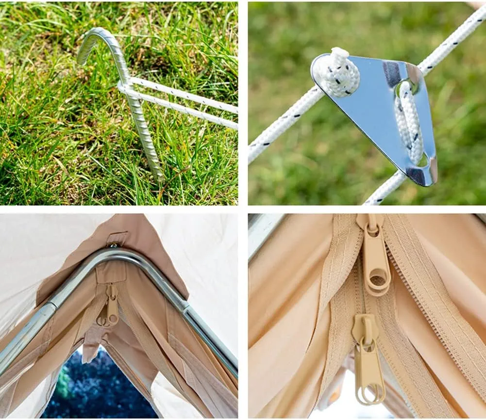 NIEH Family Camping Bell Tent 4 Season Luxury Outdoor Camping and Glamping Yurt Tent for Camping Hiking Christmas Party