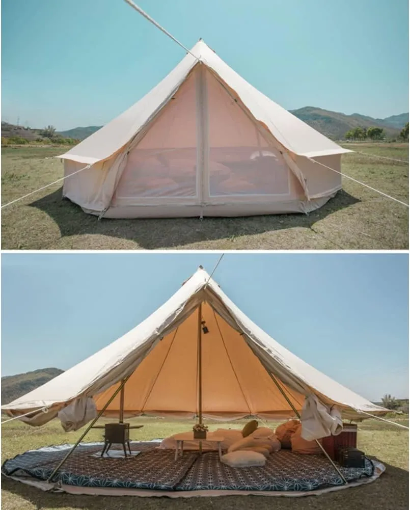 NIEH Family Camping Bell Tent 4 Season Luxury Outdoor Camping and Glamping Yurt Tent for Camping Hiking Christmas Party