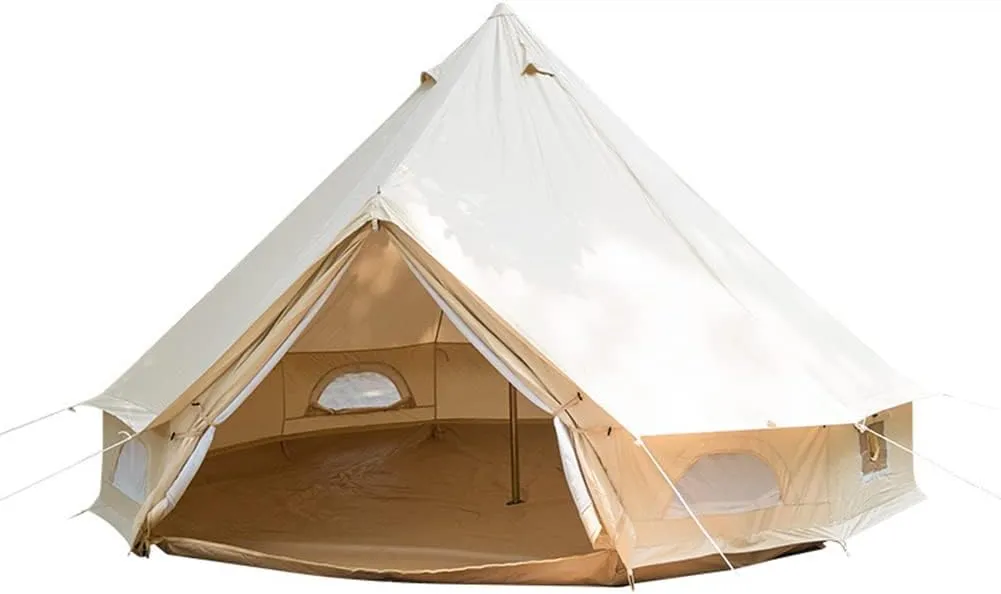 NIEH Family Camping Bell Tent 4 Season Luxury Outdoor Camping and Glamping Yurt Tent for Camping Hiking Christmas Party