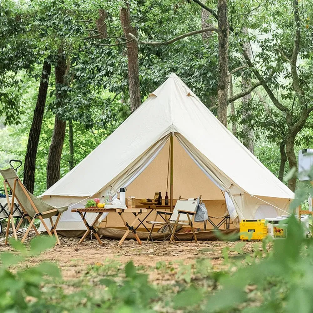 NIEH Family Camping Bell Tent 4 Season Luxury Outdoor Camping and Glamping Yurt Tent for Camping Hiking Christmas Party