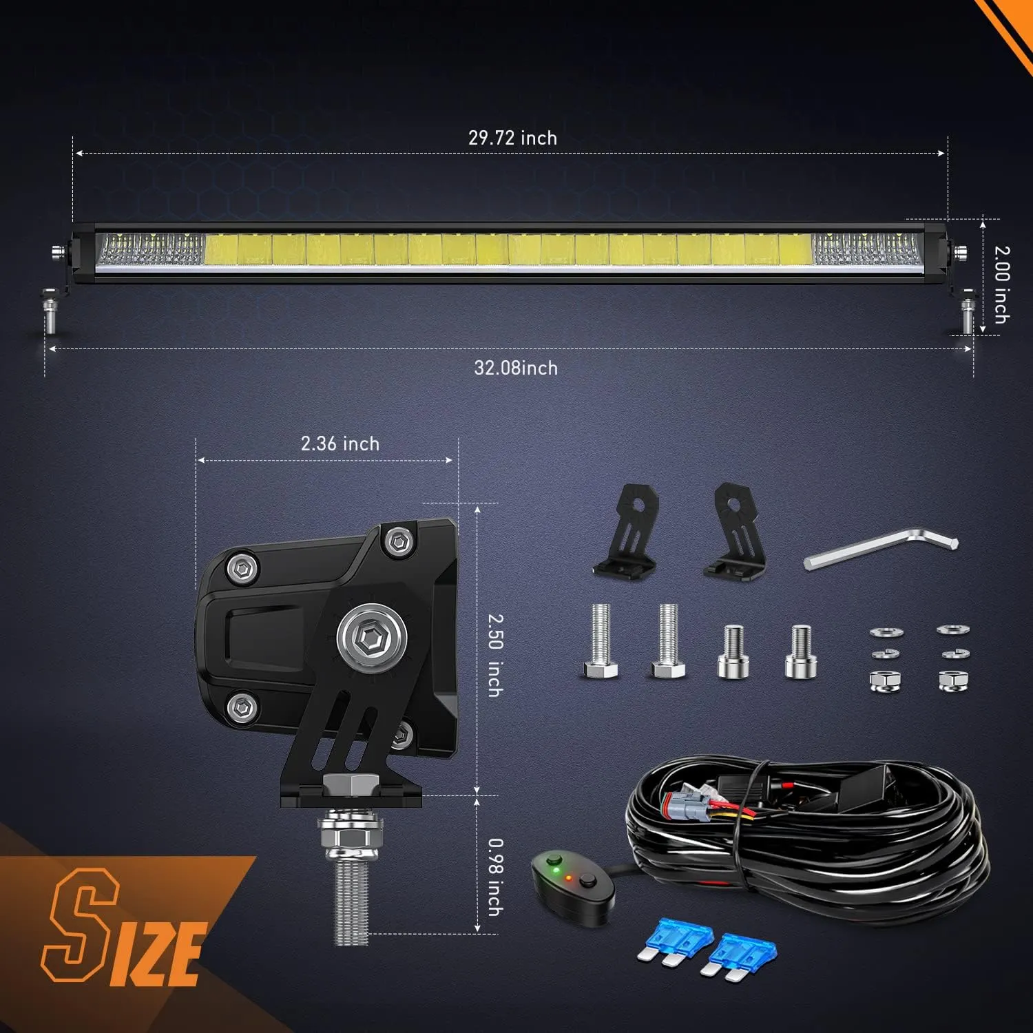 Nilight 30 Inch LED Light Bar 120W 13000LM Anti-Glare Flood Spot Combo DRL Offroad Driving Lamps IP68 w/ 16AWG DT Wiring Kit for Pickup Truck SUV ATV UTV Boat 4x4 Jeep