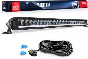 Nilight 30 Inch LED Light Bar 120W 13000LM Anti-Glare Flood Spot Combo DRL Offroad Driving Lamps IP68 w/ 16AWG DT Wiring Kit for Pickup Truck SUV ATV UTV Boat 4x4 Jeep