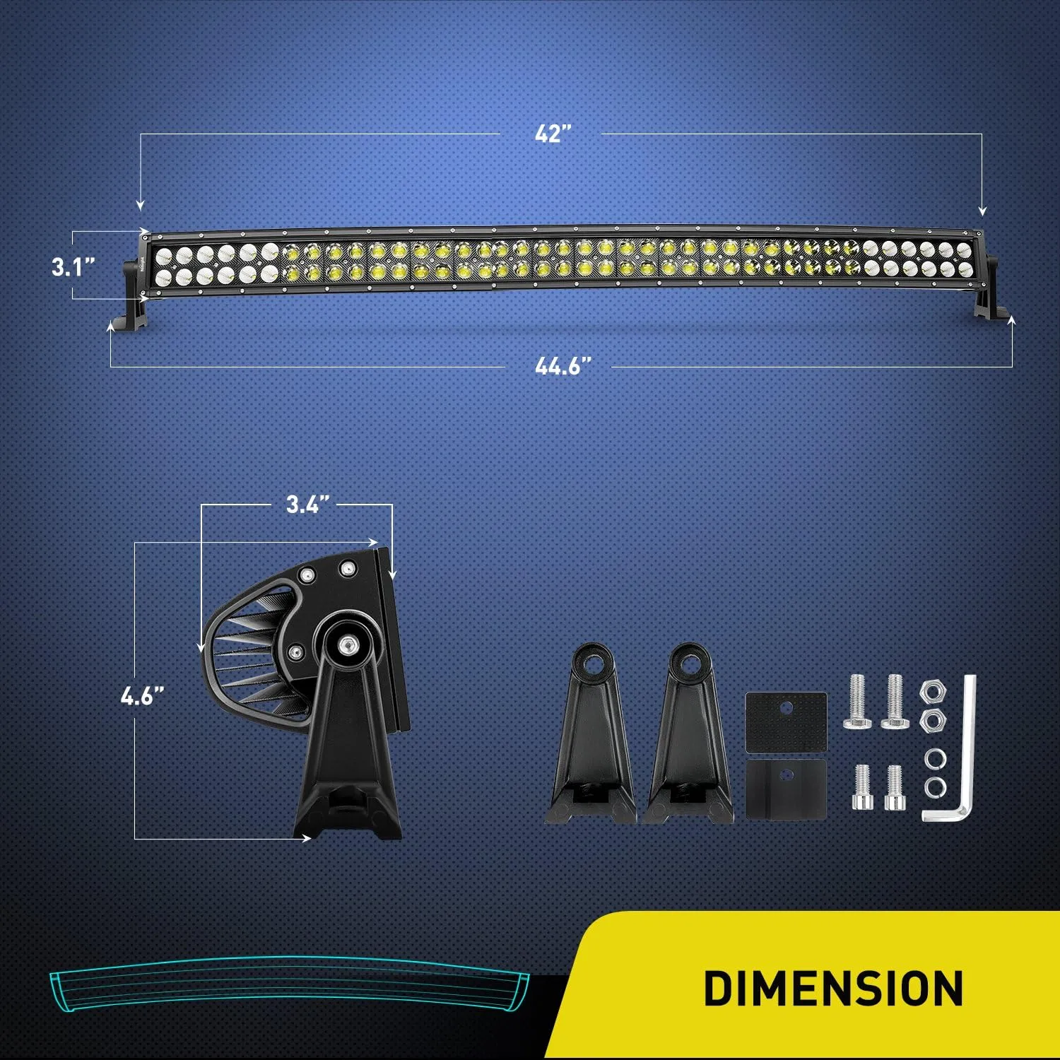 Nilight 42Inch 240W Curved Led Light Bar Spot Flood Combo Led Off Road Lights and 14AWG 5Pin Rocker Switch Wiring Harness Kit for Truck ATV UTV SUV Boat Jeep Lamp,2 Years Warranty