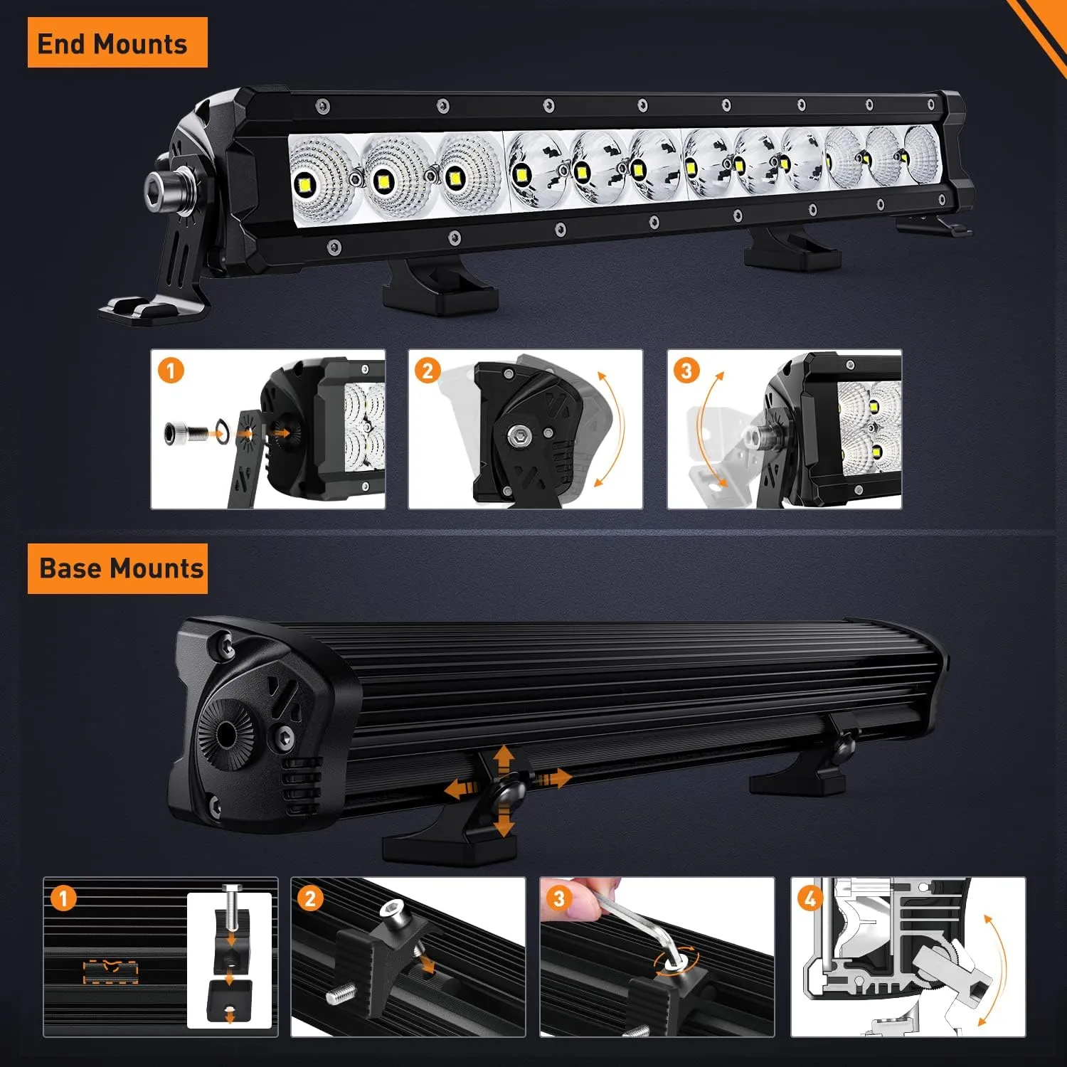 Nilight LED Light Bar 16 Inch 60W Flood Spot Combo Beam 7200LM v Offroad Single Row Slim LED Driving Lighting for Pickup Truck SUV ATV UTV Boat Jeep