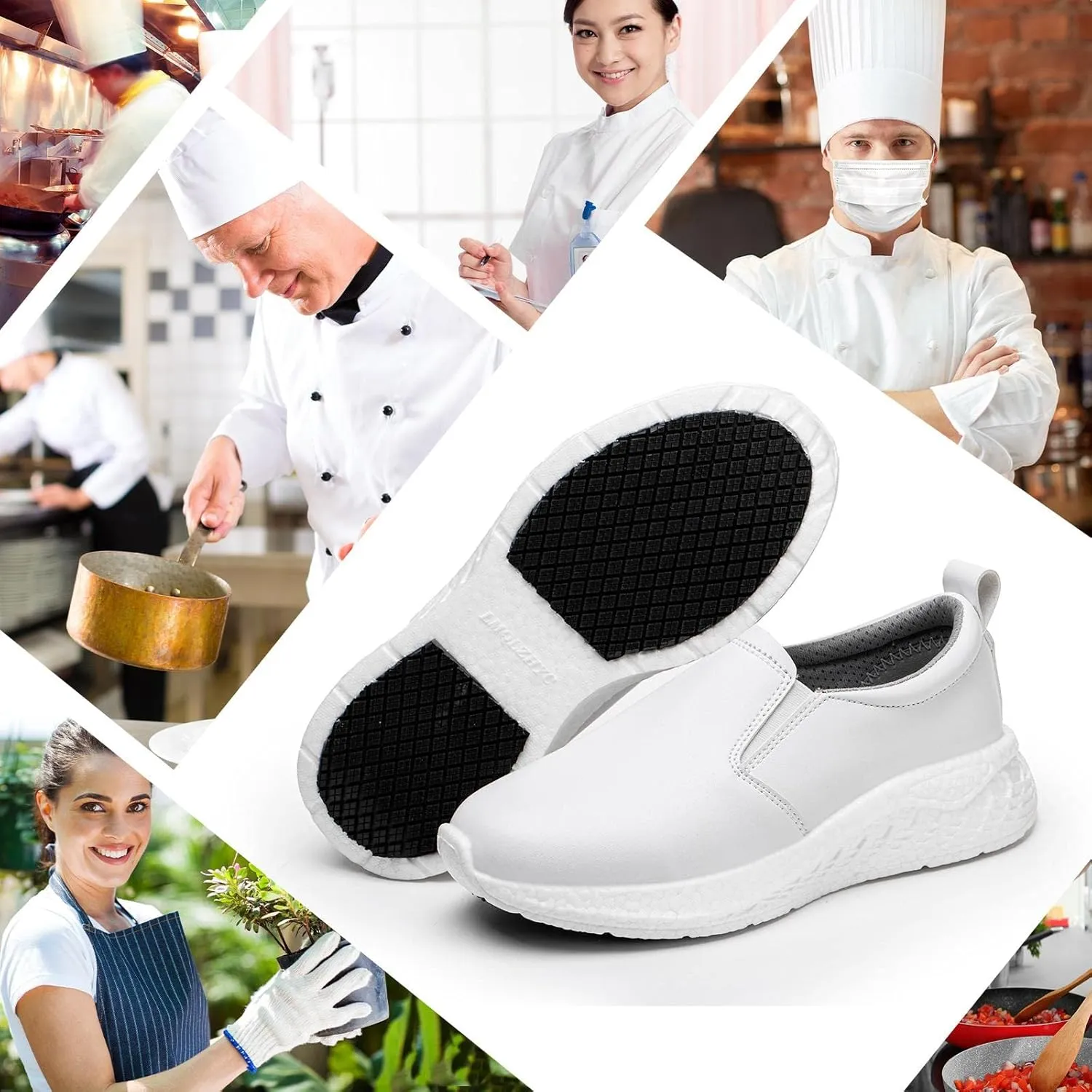 Non Slip Work Shoes Women Food Service Suitable for Restaurant Crew Nursing Shoe