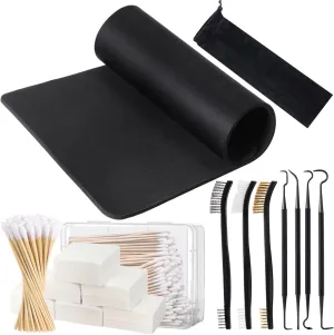 Nuanchu 6 Pack Cleaning Supplies Kit Include Cleaning Mat Cleaning Patches with Box and 6 Inch Cleaning Swabs, Brushes and Cleaning Picks for Cleaning Supplies