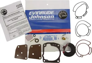 OEM BRP Johnson Evinrude Complete Carburetor Kit with float 115 Hp 60 degree 1995-02 (4 CYL) OEM# 438996 435442 436852