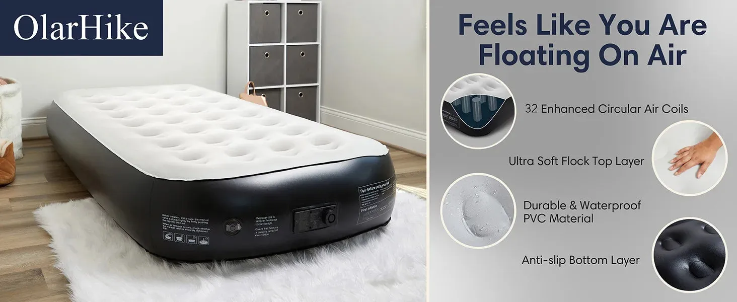 OlarHike Twin Inflatable Air Mattress with Built-in Pump