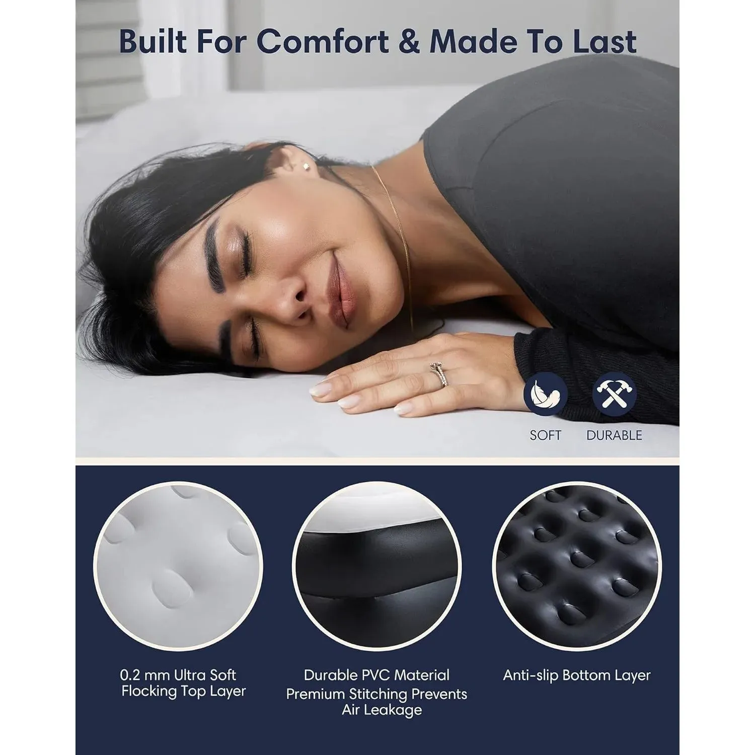 OlarHike Twin Inflatable Air Mattress with Built-in Pump