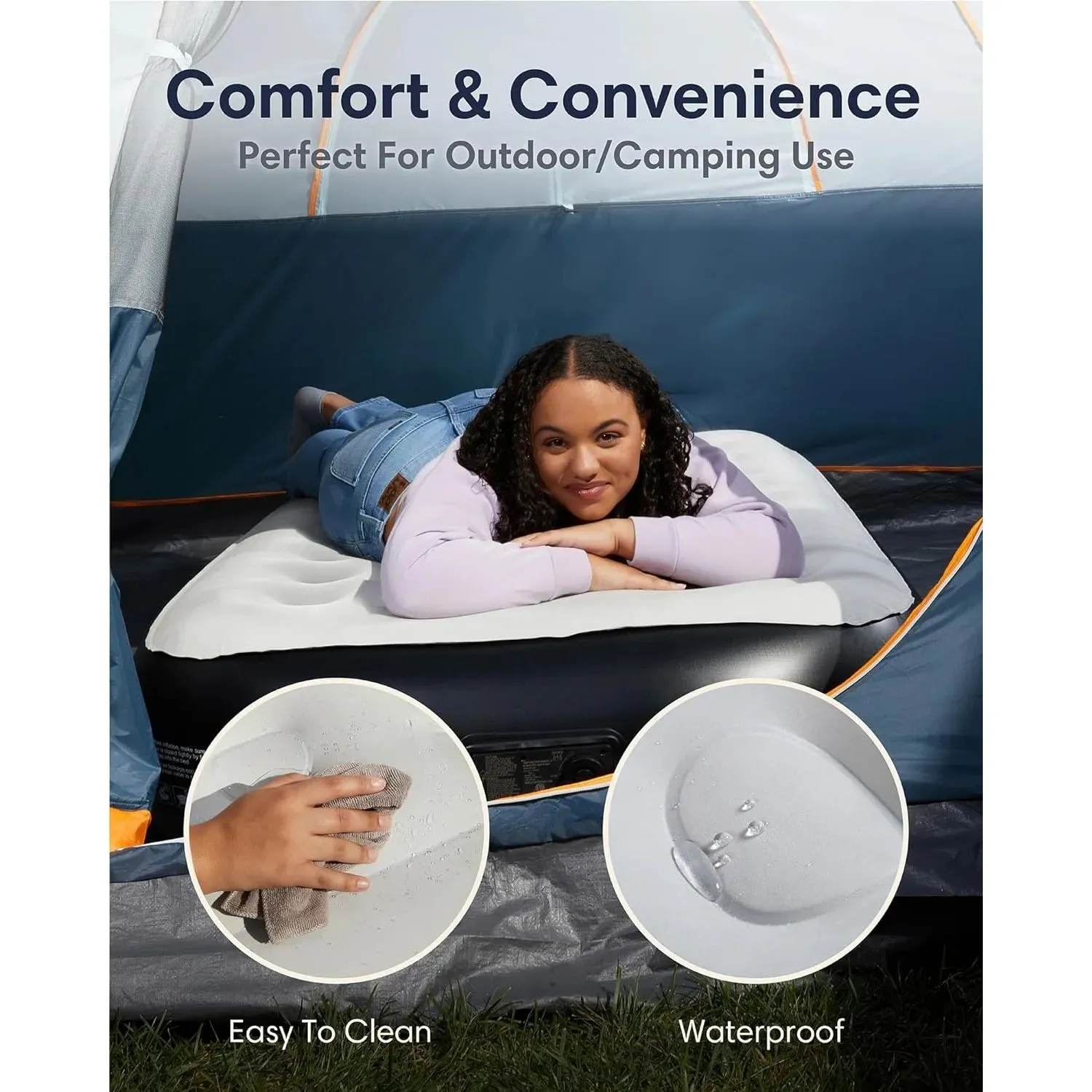 OlarHike Twin Inflatable Air Mattress with Built-in Pump