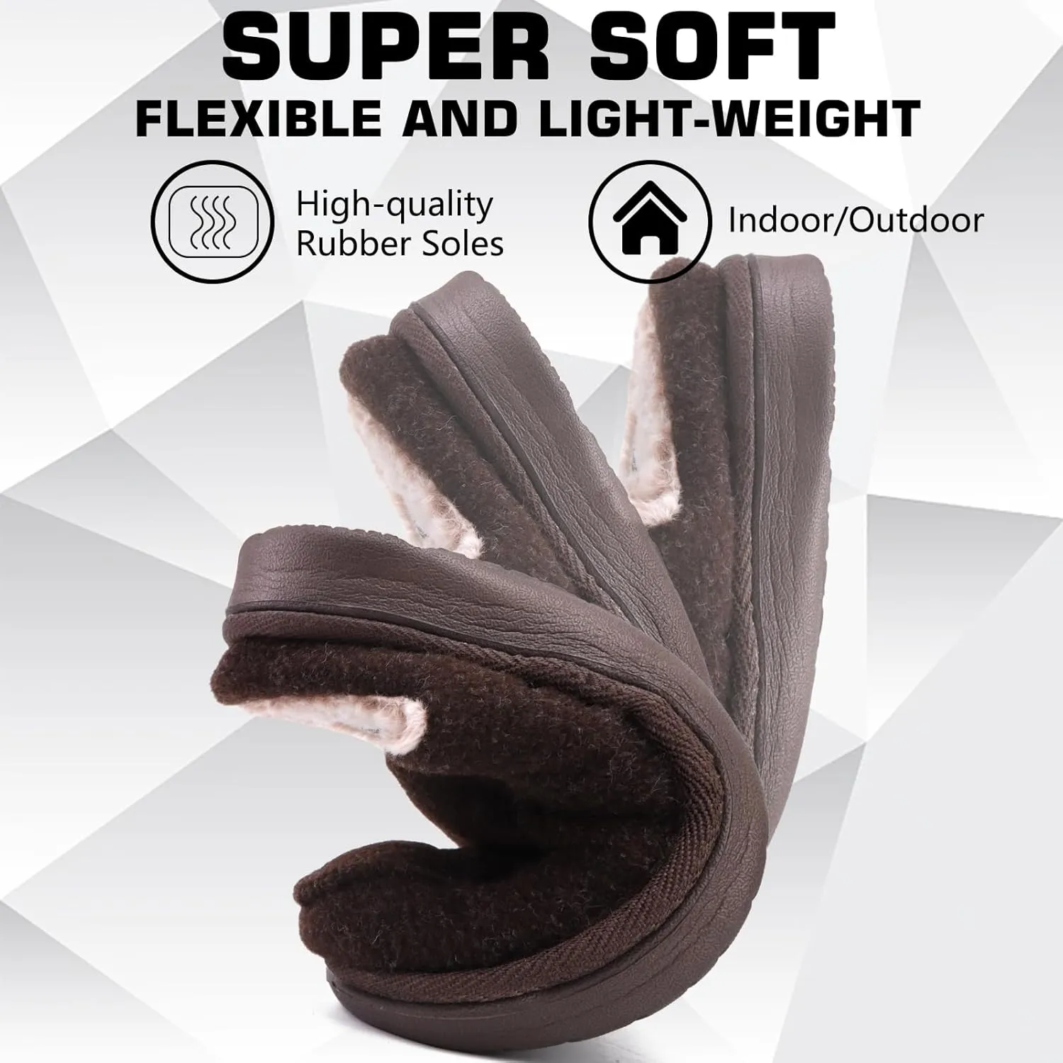 ONCAI Mens Felt Slippers Wool and Cotton-Blend High-Density Memory Foam House Shoes with Indoor and Outdoor Rubber Soles (US Size 7-15)