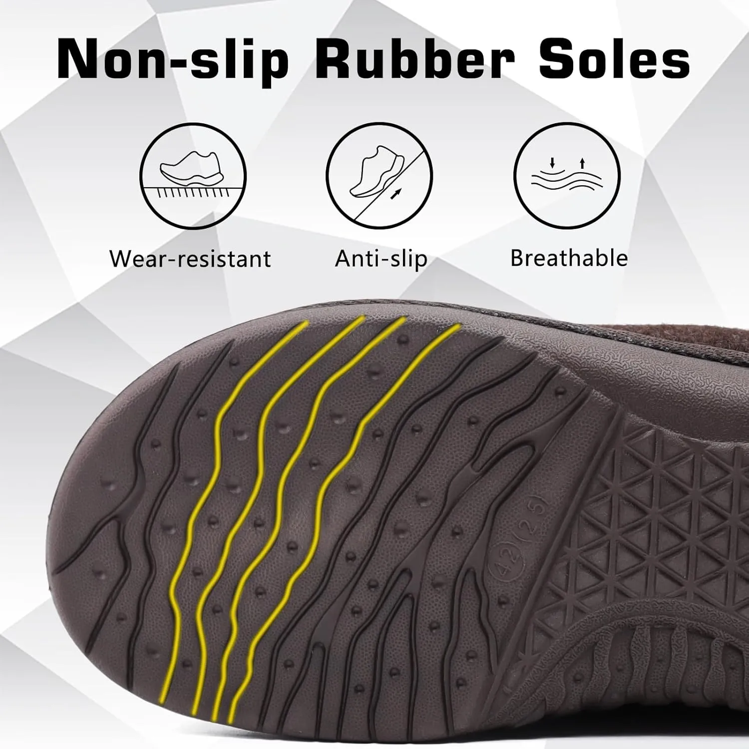 ONCAI Mens Felt Slippers Wool and Cotton-Blend High-Density Memory Foam House Shoes with Indoor and Outdoor Rubber Soles (US Size 7-15)