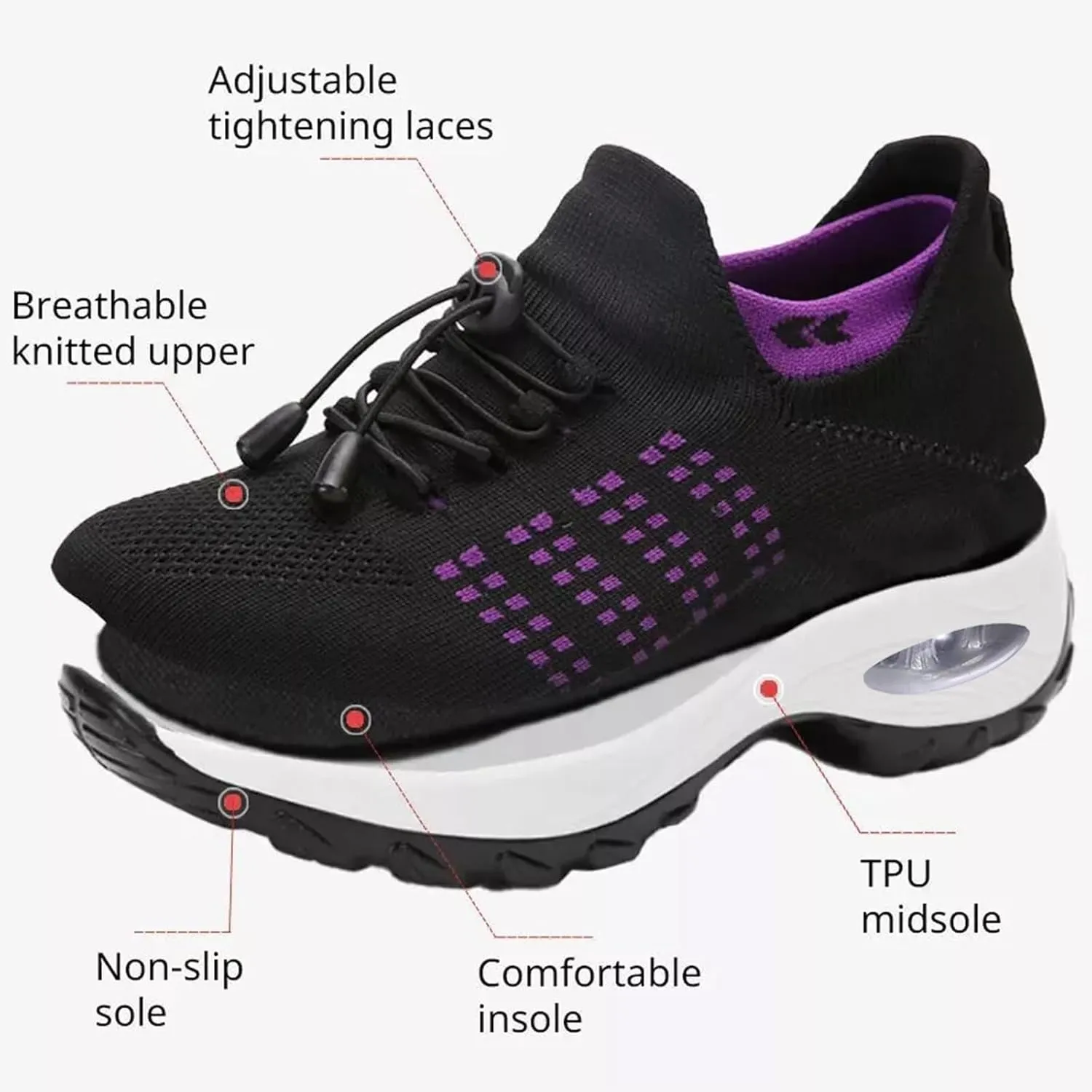 Orthopedic Comfort Wear Orthowear Shoes for Women Wide Width, Slip-On Comfort Wear Shoes for Women Arch Support