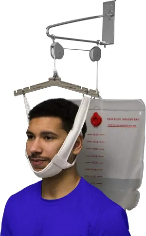 OTC Cervical Traction Kit, Neck Pain Relief, Vertebrae Disk Herniation, Complete Over Door Setup