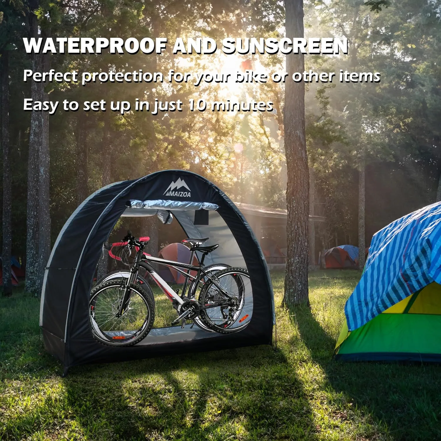 Outdoor Bike Covers Storage Shed Tent,210D Oxford Thick Waterproof Fabric,Outdoor Aluminum Alloy Bracket Bicycle Storage shed, Neat Tent Bicycle Cover
