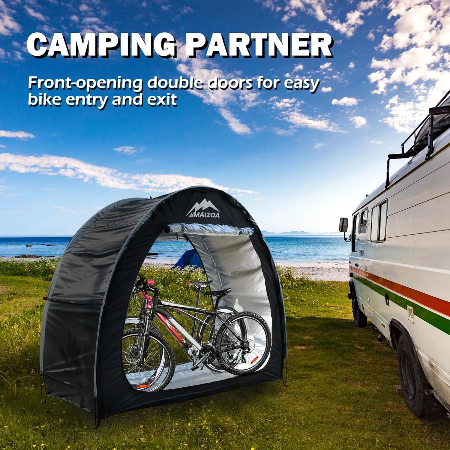Outdoor Bike Covers Storage Shed Tent,210D Oxford Thick Waterproof Fabric,Outdoor Aluminum Alloy Bracket Bicycle Storage shed, Neat Tent Bicycle Cover