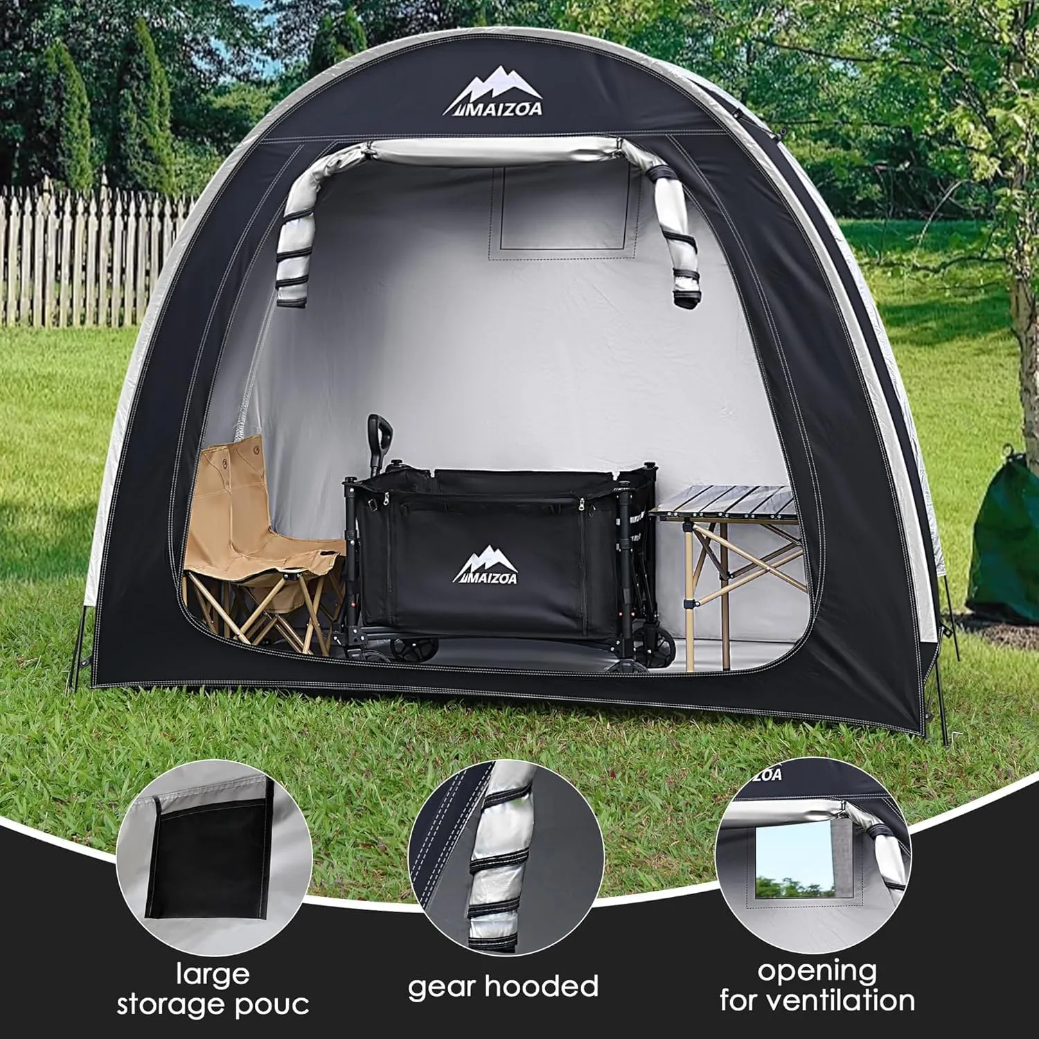 Outdoor Bike Covers Storage Shed Tent,210D Oxford Thick Waterproof Fabric,Outdoor Aluminum Alloy Bracket Bicycle Storage shed, Neat Tent Bicycle Cover