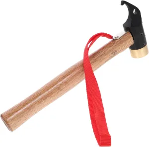 Outdoor Camping Hammer Tent Hammer Brass Peg Copper Tip Easy Nail Puller for Quick Setup