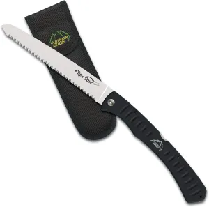 Outdoor Edge 7.0" Flip N' Saw - Lightweight Folding Aluminum Handle Outdoor-Hunting Saw with 65Mn Spring Steel Blade and Triple Ground Saw Teeth for Tough Bone and Wood with Black Nylon Sheath