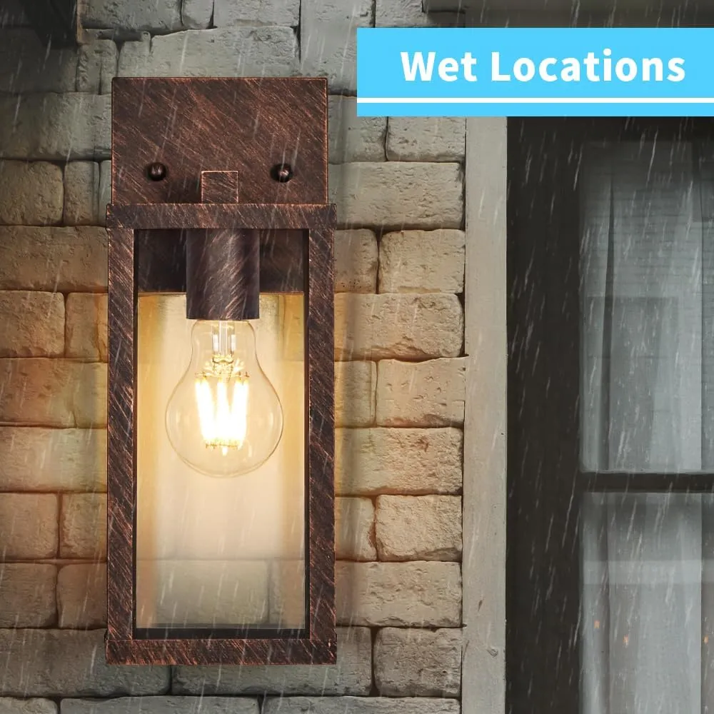 Outdoor Modern Wall Light Fixtures,Exterior Lighting Fixtures Wall Mount,Outside Porch Sconce Lights Waterproof,Wall Lamps for House,Patio,Front Door.Black Brush Gold,2 Pack