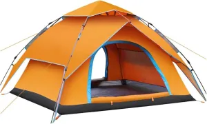 Outdoor Tent 3-4 Persons Outdoor Automatic Quick Open Tent Waterproof Camping Tent Family Outdoor Instant Setup Tent Protable Tents (Color : Green) (Color : Orange)