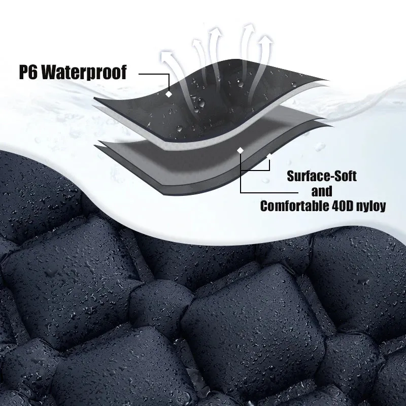 PACOONE Ultralight Inflatable Camping Mattress with Pillow and Built-in Pump