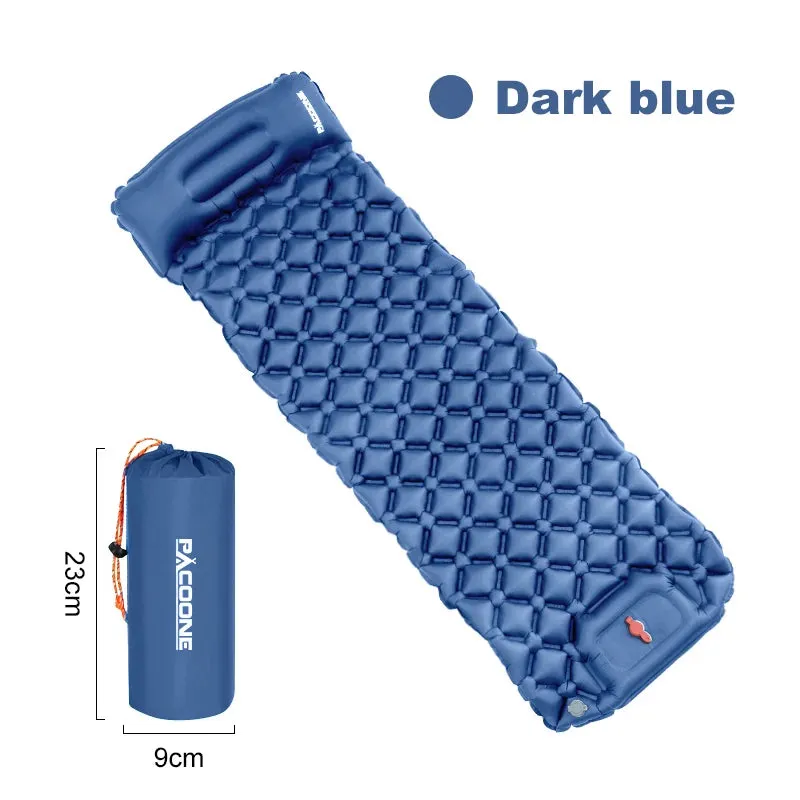 PACOONE Ultralight Inflatable Camping Mattress with Pillow and Built-in Pump