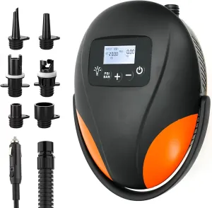 Paddle Board Pump,20PSI High Pressure SUP Electric Air Pump,Dual Stage Inflation SUP Electric Pump for Stand Up Paddle Boards,Boats,Kayak,Inflation & Deflation,12V DC Car Connector