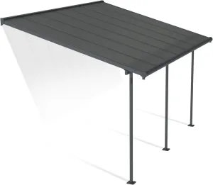 Palram - Canopia Sierra Patio Cover 10' x 14' Gray/Gray Outdoor Canopy Awning for Patio, Waterproof, Outside Canopy for Backyard, Outdoor Gazebo with 100% UV Protection