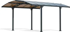 Palram - Canopia Tuscon 12x14 Gazebo: Outdoor Patio Canopy with Gray Aluminum Metal Frame, and Bronze Polycarbonate Roof, UV Protection, Year-Round Use, Easy DIY Outdoor Canopy Gazebo Kits