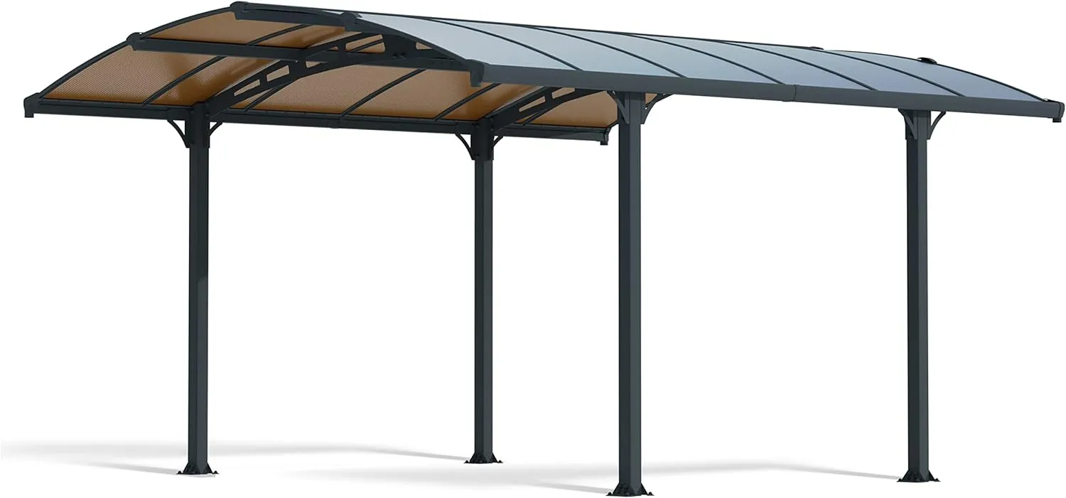 Palram - Canopia Tuscon 12x14 Gazebo: Outdoor Patio Canopy with Gray Aluminum Metal Frame, and Bronze Polycarbonate Roof, UV Protection, Year-Round Use, Easy DIY Outdoor Canopy Gazebo Kits