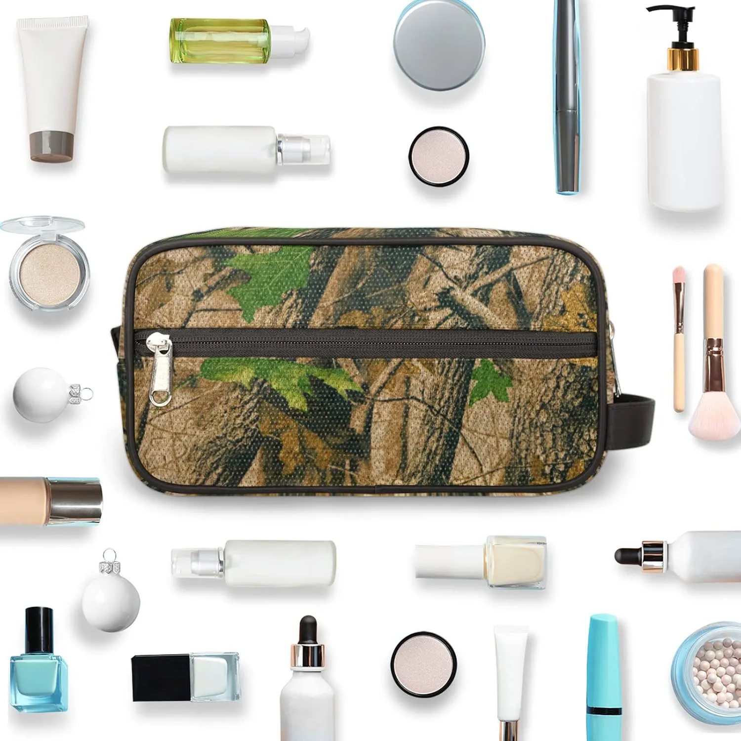 Pardick Travel Toiletry Bag for Women Men Forest Camouflage Camo Organizer Cosmetic Makeup Bag Lightweight Waterproof Shaving Bag Dopp Kit Large Capacity for Toiletries and Shaving Accessories