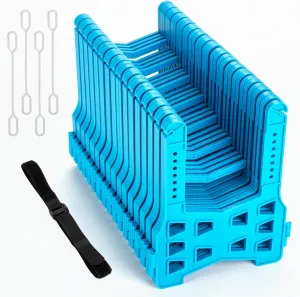 PAULINN RV Sewer Hose Support 15FT, Height Adjustable, Deep Cradles with Secure Rubber Band | Easy to use for Travel Trailers, RV, Campers