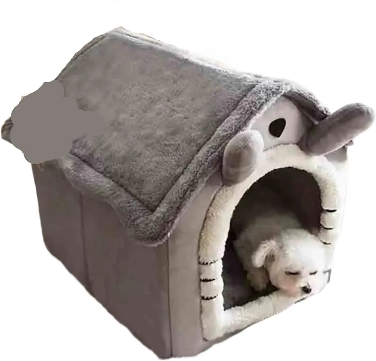 Pet Nest Indoor Warm Dog House Soft Pet Bed Tent House Dog Kennel Cat Bed Removable and Washable Cushion Suitable Four Season Universal Washable Small Pet Bed(Large)