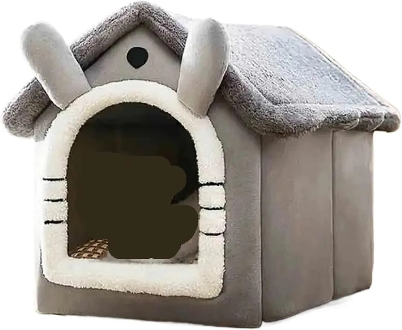 Pet Nest Indoor Warm Dog House Soft Pet Bed Tent House Dog Kennel Cat Bed Removable and Washable Cushion Suitable Four Season Universal Washable Small Pet Bed(Large)