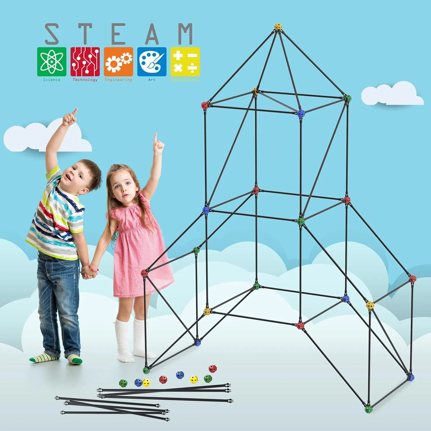PicassoTiles Indoor Outdoor Tunnel Tent